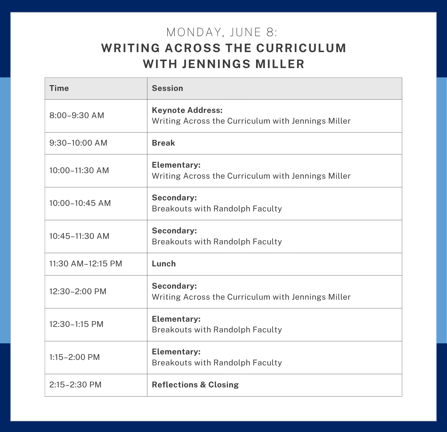 Schedule 2025